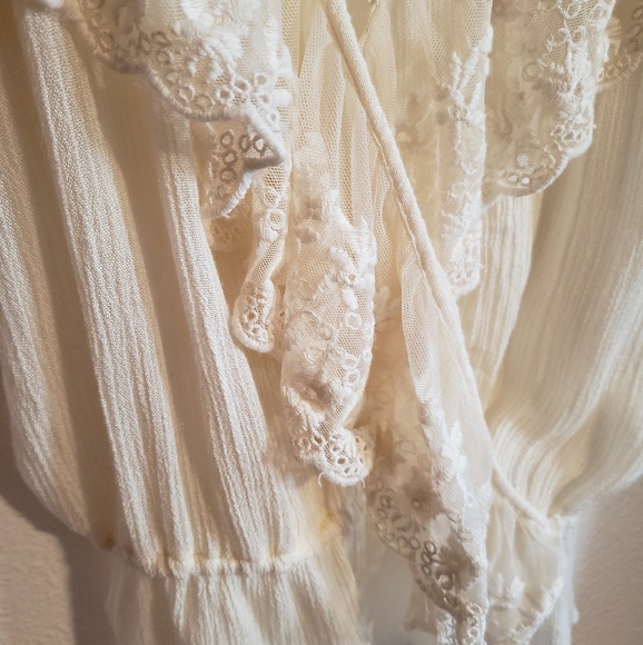 Free People One Ruffle Surplice Tank in Ivory - Picture 4 of 6